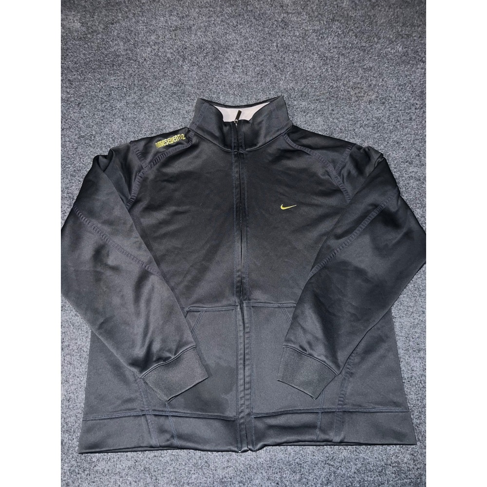 Nike Men XL Black Yellow Seventy Two Full Zip Track Jacket Polyester XL